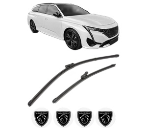 Set stergatoare PEUGEOT 308 SW III (FC_, FJ_, FR_, F4_, FN_) din 2021-2025, pentru parbriz auto, 2 bucati, Valeo Silencio Xtrm, din cauciuc siliconat rezistent, 4 Stickere Auto PEUGEOT v36966