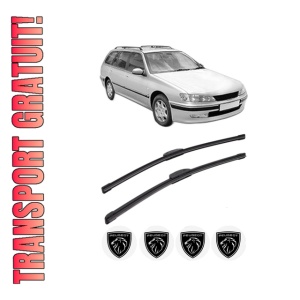 Set stergatoare PEUGEOT 406 Break (8E/F) din 1996-2001, pentru parbriz auto, 2 bucati, Bosch Aerotwin Retrofit, din cauciuc siliconat rezistent, 4 Stickere Auto PEUGEOT