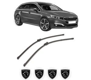 Set stergatoare PEUGEOT 508 SW I (8E_) din 2010-2018, pentru parbriz auto, 2 bucati, Valeo Silencio Xtrm, din cauciuc siliconat rezistent, 4 Stickere Auto PEUGEOT v37746