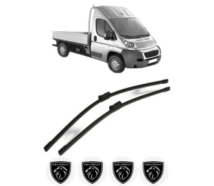 Set stergatoare PEUGEOT BOXER Platform/Chassis din 2006-2023, pentru parbriz auto, 2 bucati, Bosch Aerotwin, din cauciuc siliconat rezistent, 4 Stickere Auto PEUGEOT v55641