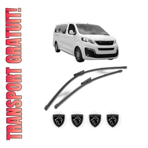 Set stergatoare PEUGEOT EXPERT Bus (V_) din 2016-2023, pentru parbriz auto, 2 bucati, Valeo Silencio Xtrm, din cauciuc siliconat rezistent, 4 Stickere Auto PEUGEOT