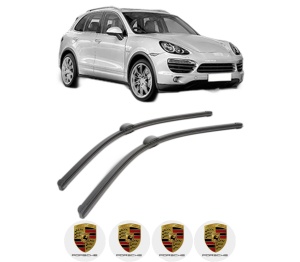 Set stergatoare PORSCHE CAYENNE (92A) din 2010-2018, pentru parbriz auto, 2 bucati, Bosch Aerotwin, din cauciuc siliconat rezistent, 4 Stickere Auto PORSCHE v51781