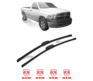 Set stergatoare RAM 1500 Standard Cab Pickup (DS) din 2013-2018, pentru parbriz auto, 2 bucati, Bosch Aerotwin Retrofit, din cauciuc siliconat rezistent, 4 Stickere Auto RAM v46061