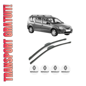 Set stergatoare RENAULT LOGAN I Estate (KS_) din 2007-2015, pentru parbriz auto, 2 bucati, Bosch Aerotwin Retrofit, din cauciuc siliconat rezistent, 4 Stickere Auto RENAULT