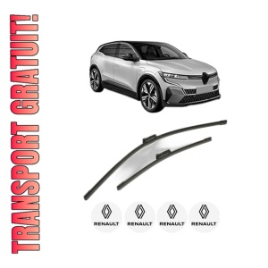Set stergatoare RENAULT MEGANE E-TECH SUV din 2021, pentru parbriz auto, 2 bucati, Bosch Aerotwin, din cauciuc siliconat rezistent, 4 Stickere Auto RENAULT