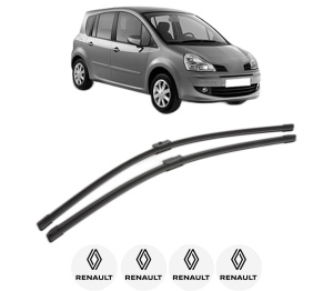 Set stergatoare RENAULT MODUS / GRAND MODUS (F/JP0_) din 2004-2012, pentru parbriz auto, 2 bucati, Bosch Aerotwin, din cauciuc siliconat rezistent, 4 Stickere Auto RENAULT v43211
