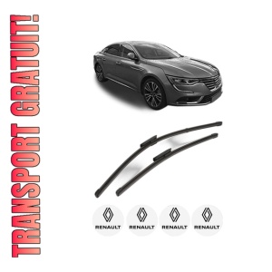 Set stergatoare RENAULT TALISMAN (LP_) din 2015-2022, pentru parbriz auto, 2 bucati, Valeo Silencio Xtrm, din cauciuc siliconat rezistent, 4 Stickere Auto RENAULT