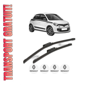 Set stergatoare RENAULT TWINGO III (BCM_, BCA_) din 2014-2020, pentru parbriz auto, 2 bucati, Bosch Aerotwin, din cauciuc siliconat rezistent, 4 Stickere Auto RENAULT