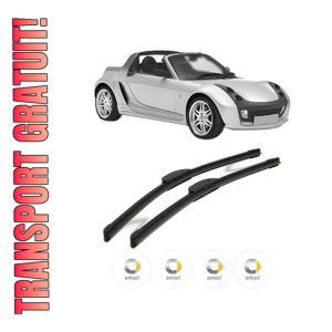 Set stergatoare SMART ROADSTER (452) din 2003, pentru parbriz auto, 2 bucati, Bosch Aerotwin Retrofit, din cauciuc siliconat rezistent, 4 Stickere Auto SMART