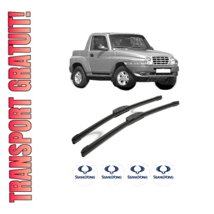 Set stergatoare SSANGYONG KORANDO Cabrio (KJ) din 1997-2002, pentru parbriz auto, 2 bucati, Bosch Aerotwin Retrofit, din cauciuc siliconat rezistent, 4 Stickere Auto SSANGYONG