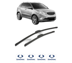Set stergatoare SSANGYONG KORANDO (CK) din 2010-2015, pentru parbriz auto, 2 bucati, Bosch Aerotwin Retrofit, din cauciuc siliconat rezistent, 4 Stickere Auto SSANGYONG v45761