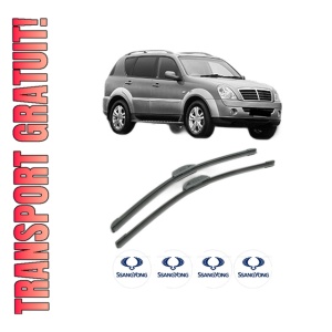 Set stergatoare SSANGYONG REXTON / REXTON II VAN din 2011-2013, pentru parbriz auto, 2 bucati, Bosch Aerotwin Retrofit, din cauciuc siliconat rezistent, 4 Stickere Auto SSANGYONG