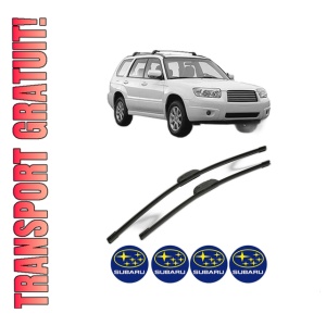 Set stergatoare SUBARU FORESTER (SH_) din 2008-2011, pentru parbriz auto, 2 bucati, Bosch Aerotwin Retrofit, din cauciuc siliconat rezistent, 4 Stickere Auto SUBARU