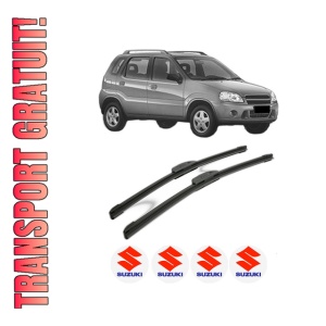 Set stergatoare SUZUKI IGNIS I (FH) din 2000-2003, pentru parbriz auto, 2 bucati, Bosch Aerotwin Retrofit, din cauciuc siliconat rezistent, 4 Stickere Auto SUZUKI