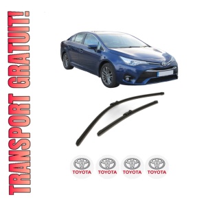 Set stergatoare TOYOTA AVENSIS Saloon (_T27_) din 2008-2018, pentru parbriz auto, 2 bucati, Bosch Aerotwin, din cauciuc siliconat rezistent, 4 Stickere Auto TOYOTA