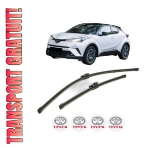 Set stergatoare TOYOTA C-HR (_X1_) din 2016-2019, pentru parbriz auto, 2 bucati, Valeo Silencio Xtrm, din cauciuc siliconat rezistent, 4 Stickere Auto TOYOTA