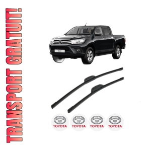 Set stergatoare TOYOTA HILUX VIII Pickup (_N1_) din 2015-2024, pentru parbriz auto, 2 bucati, Bosch Aerotwin Retrofit, din cauciuc siliconat rezistent, 4 Stickere Auto TOYOTA