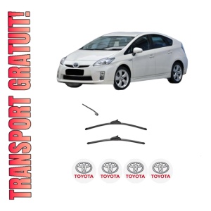 Set stergatoare TOYOTA PRIUS (_W3_) din 2008-2016, pentru parbriz auto, 2 bucati, Valeo Silencio, din cauciuc siliconat rezistent, 4 Stickere Auto TOYOTA