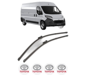 Set stergatoare TOYOTA PROACE MAX Van (MFY_, MFQ_) din 2024, pentru parbriz auto, 2 bucati, Valeo Silencio Xtrm, din cauciuc siliconat rezistent, 4 Stickere Auto TOYOTA v39186