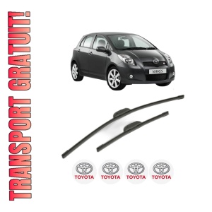 Set stergatoare TOYOTA YARIS (_P9_) din 2005-2010, pentru parbriz auto, 2 bucati, Bosch Aerotwin Retrofit, din cauciuc siliconat rezistent, 4 Stickere Auto TOYOTA