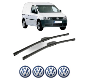 Set stergatoare Volkswagen CADDY III MPV (2KB, 2KJ, 2CB, 2CJ) din 2004-2015, pentru parbriz auto, 2 bucati, Bosch Aerotwin Retrofit, din cauciuc siliconat rezistent, 4 Stickere Auto Volkswagen v48026