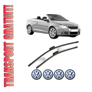 Set stergatoare Volkswagen EOS (1F7, 1F8) din 2006-2015, pentru parbriz auto, 2 bucati, Bosch Aerotwin Multi, din cauciuc siliconat rezistent, 4 Stickere Auto Volkswagen