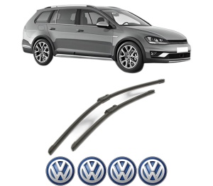 Set stergatoare Volkswagen GOLF ALLTRACK VII Variant (BA5, BV5) din 2014-2020, pentru parbriz auto, 2 bucati, Bosch Aerotwin, din cauciuc siliconat rezistent, 4 Stickere Auto Volkswagen v52141