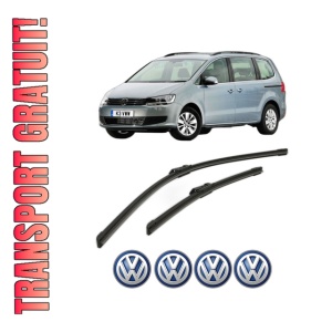 Set stergatoare Volkswagen SHARAN VAN (7N1, 7N2) din 2010-2015, pentru parbriz auto, 2 bucati, Bosch Aerotwin, din cauciuc siliconat rezistent, 4 Stickere Auto Volkswagen