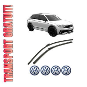 Set stergatoare Volkswagen TIGUAN (CT1) din 2023-2024, pentru parbriz auto, 2 bucati, Bosch Aerotwin, din cauciuc siliconat rezistent, 4 Stickere Auto Volkswagen