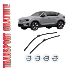 Set stergatoare VOLVO EC40 (539) din 2024, pentru parbriz auto, 2 bucati, Valeo Silencio, din cauciuc siliconat rezistent, 4 Stickere Auto VOLVO