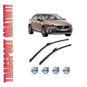 Set stergatoare VOLVO V40 Cross Country (526) din 2012-2019, pentru parbriz auto, 2 bucati, Bosch Aerotwin Multi, din cauciuc siliconat rezistent, 4 Stickere Auto VOLVO