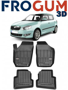 Skoda Fabia II, Hatchback, Din 03.2007 - 10.2014 , Set Covorase Auto Tip Tavita Premium 3D, din cauciuc accesorii pentru autoturismul tau - masina v172200