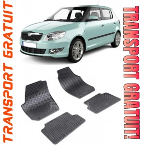 Skoda Fabia II, Hatchback, fabricat din 03.2007 - 10.2014, set covorase auto dedicate, din cauciuc 100% Premium