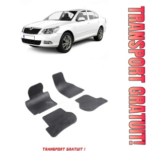 Skoda Octavia II, Hatchback, fabricat din 03.2004 - 01.2013, set covorase auto dedicate, din cauciuc 100% Premium - Transport Gratuit