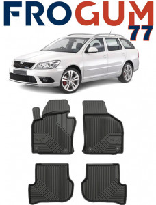 Skoda Octavia II Rs Din 2004 - 04.2013, Combi , Set Covorase Auto Tip Tavita Premium 3D, din cauciuc accesorii pentru autoturismul tau - masina v164433