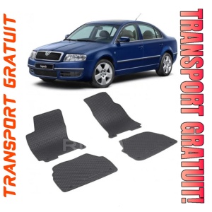 Skoda Superb I, fabricat din 03.2002 - 06.2008, Sedan, set covorase auto dedicate, din cauciuc 100% Premium