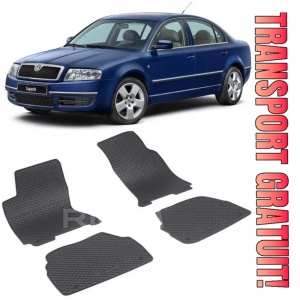 Skoda Superb I fabricat din 03.2002 - 06.2008, set covorase auto dedicate, din cauciuc 100% Premium
