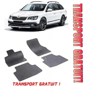 Skoda Superb II, Sedan, fabricat din 06.2008 - 04.2015, set covorase auto dedicate, din cauciuc 100% Premium - Transport Gratuit