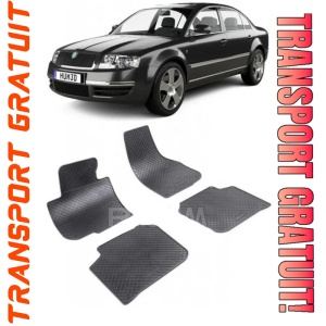 Skoda Superb II, Sedan, fabricat din 2008 - Prezent, set covorase auto dedicate, din cauciuc 100% Premium