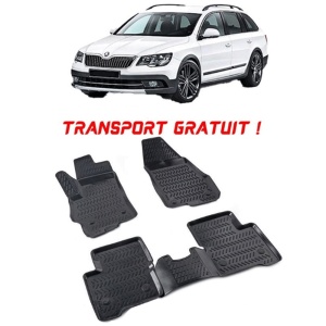 Skoda Superb III B8 2015- Set 4 covorase auto din cauciuc tip tavita premium line 3D - Transport Gratuit! accesorii pentru autoturismul tau - masina v48278