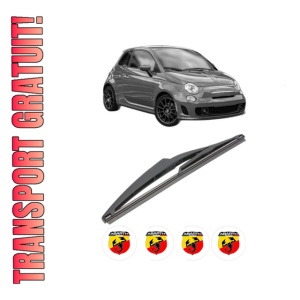 Stergator lamela spate ABARTH 500 / 595 / 695 din 2008, pentru luneta auto, Valeo Silencio, din cauciuc siliconat rezistent, 4 Stickere Auto ABARTH