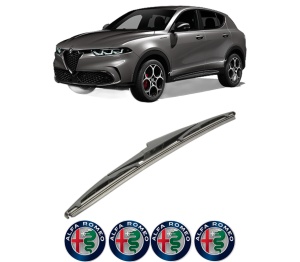Stergator lamela spate ALFA ROMEO TONALE (965_) din 2022, pentru luneta auto, Bosch Twin, din cauciuc siliconat rezistent, 4 Stickere Auto ALFA ROMEO v25001
