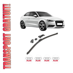 Stergator lamela spate AUDI A3 (8V1, 8VK) din 2012 - 2020, pentru luneta auto, Valeo HydroConnect, din cauciuc siliconat rezistent, 4 Stickere Auto AUDI