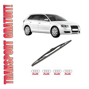 Stergator lamela spate AUDI A3 Sportback (8PA) din 2004 - 2013, pentru luneta auto, Valeo Silencio, din cauciuc siliconat rezistent, 4 Stickere Auto AUDI