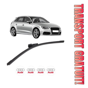 Stergator lamela spate AUDI A3 Sportback (8VA, 8VF) din 2012 - 2020, pentru luneta auto, Bosch Aerotwin, din cauciuc siliconat rezistent, 4 Stickere Auto AUDI