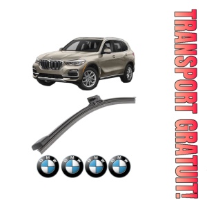 Stergator lamela spate BMW Seria X5 (G05, F95) din 2018 - 2023, pentru luneta auto, Bosch Aerotwin, din cauciuc siliconat rezistent, 4 Stickere Auto BMW