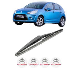 Stergator lamela spate CITROEN C3 II Hatchback Van (SC_) din 2010 - 2016, pentru luneta auto, Bosch Twin, din cauciuc siliconat rezistent, 4 Stickere Auto CITROEN v28948