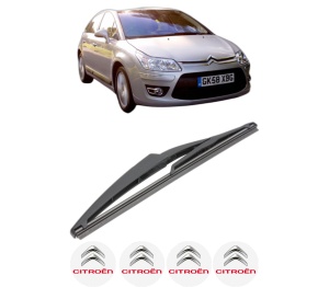 Stergator lamela spate CITROEN C4 II (NC_) din 2009 - 2018, pentru luneta auto, Valeo Silencio, din cauciuc siliconat rezistent, 4 Stickere Auto CITROEN v21706