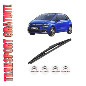 Stergator lamela spate CITROEN C4 SPACETOURER (3D_) din 2018 - 2019, pentru luneta auto, Valeo Silencio, din cauciuc siliconat rezistent, 4 Stickere Auto CITROEN