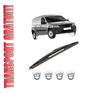 Stergator lamela spate DACIA LOGAN EXPRESS (FS_) din 2007 - 2012, pentru luneta auto, Valeo Silencio, din cauciuc siliconat rezistent, 4 Stickere Auto DACIA